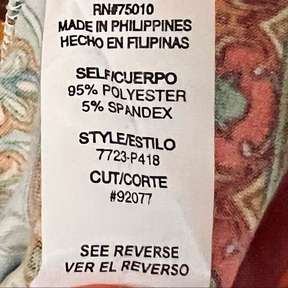 City Triangles white paisley boho pattern Grecian style sleeveless dress M - Picture 8 of 10